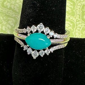 Bomb Party Women's (10) Ring - Genuine Amazonite "New" (3 rings)